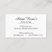 *~*のサロン及びスパの抽象的で青く芸術的な上品 名刺 (裏面)