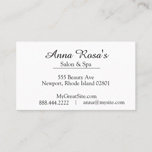 *~*のサロン及びスパの抽象的で青く芸術的な上品 名刺 (裏面)