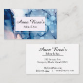 *~*のサロン及びスパの抽象的で青く芸術的な上品 名刺 (正面/裏面)
