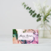 *~*のサロン及びスパの抽象的な暗い赤紫色の芸術的な上品 名刺 (スタンド正面)