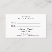 *~*のサロン及びスパの芸術的な青い上品の抽象芸術 予約カード (裏面)