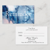 *~*のサロン及びスパの芸術的な青い上品の抽象芸術 予約カード (正面/裏面)