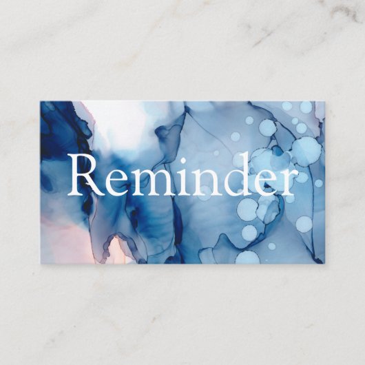 *~*のサロン及びスパの芸術的な青い上品の抽象芸術 予約カード (正面)