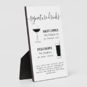 のシグニチャー結婚ドリンクカクテルとレトログラス フォトプラーク (側面)