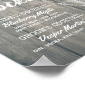 のシグニチャー結婚ドリンクメニューシャンパングラスウッド ポスター (角)