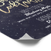 のシグニチャー結婚ドリンクメニューレースひまわりライト ポスター (角)