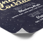 のシグニチャー結婚ドリンクメニューレースひまわりライト ポスター (角)