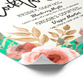 のシグニティ結婚ーカクテルドリンクのメニューピンクフローラ ポスター (角)