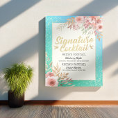 のシグニティ結婚ーカクテルドリンクのメニューピンクフローラ ポスター