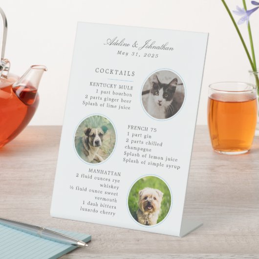 のシグニ結婚チャーカクテルメニューと3枚 台座サイン (インサイチュ)