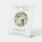 のシグニ結婚チャーカクテル金ゴールドカスタムフォトバー 台座サイン (正面)