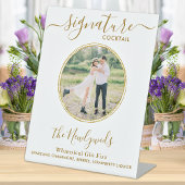 のシグニ結婚チャーカクテル金ゴールドカスタムフォトバー 台座サイン