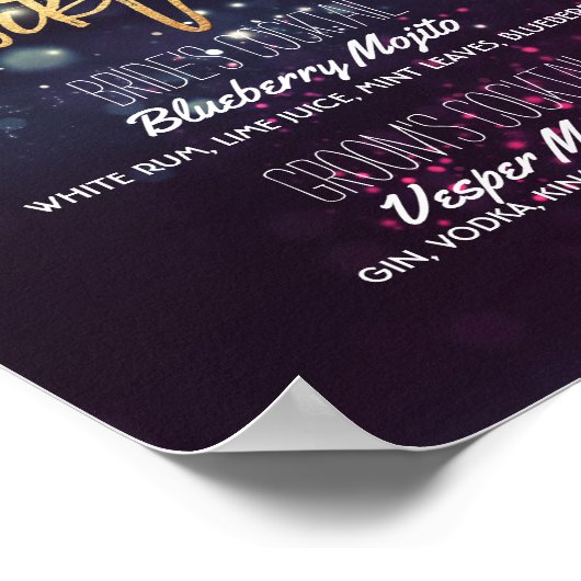 のシグニ結婚チャードリンクメニューフローラストリングライト ポスター (角)