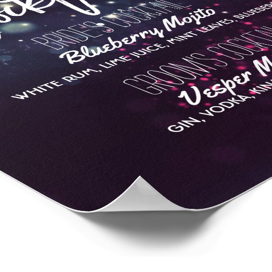 のシグニ結婚チャードリンクメニューフローラストリングライト ポスター (角)