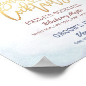 のシグニ結婚ニアドリンクメニューティール（緑がかった色）金ゴールドゲートGeode ポスター (角)