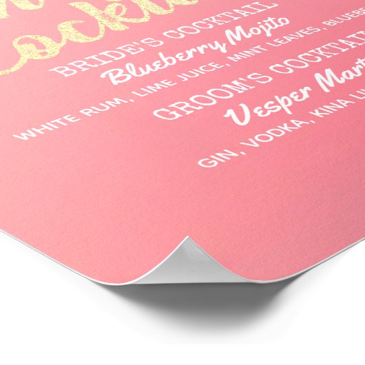 のシグニ結婚ーカクテルドリンクメニューあじさい ポスター (角)