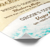 のシグニ結婚ー飲み物メニュー夏ビーチヒトデ ポスター (角)