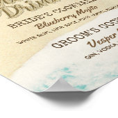 のシグニ結婚ー飲み物メニュー夏ビーチヒトデ ポスター (角)