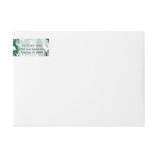 |のシダの森林群葉のまわりの覆いは結婚式を去ります ラップアラウンドラベル (正面)