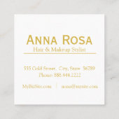 *~*のシックで人気があるな金ゴールドの暗い紫色の大理石の化粧 スクエア名刺 (裏面)