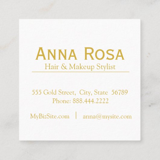 *~*のシックで人気があるな金ゴールドの暗い紫色の大理石の化粧 スクエア名刺 (裏面)
