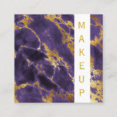 *~*のシックで人気があるな金ゴールドの暗い紫色の大理石の化粧 スクエア名刺 (正面)