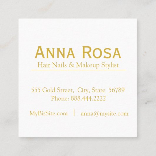 *~*のシックで人気があるな金ゴールドの暗い紫色の大理石の毛 スクエア名刺 (裏面)