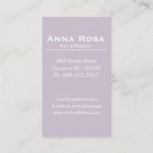 *~*のシックで幾何学的な金ゴールドの紫色のマゼンタの水彩画 名刺 (裏面)