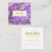 *~*のシックな大理石の金ゴールドの濃紫色の人気がある スクエア名刺 (正面/裏面)