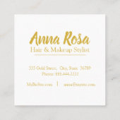 *~*のシックな大理石の金ゴールドの濃紫色の人気がある スクエア名刺 (裏面)