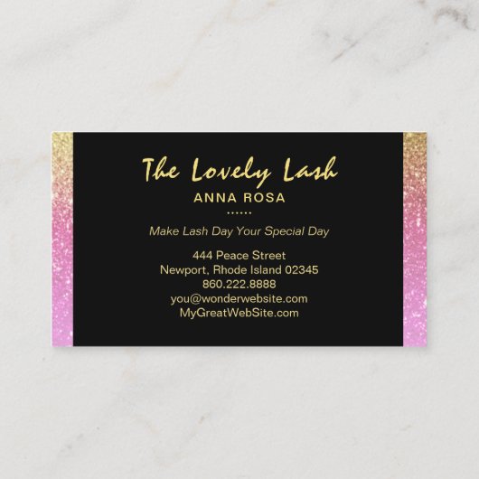 *~*のシックな金ゴールドのラベンダーは延長額を打ちます 名刺 (裏面)