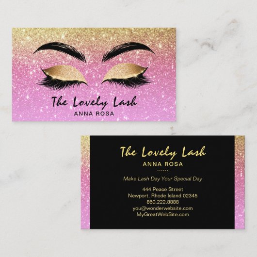 *~*のシックな金ゴールドのラベンダーは延長額を打ちます 名刺 (正面/裏面)