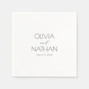 のシック結婚なブラックスクリプトペーパーナプキン スタンダードカクテルナプキン