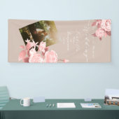 のシック結婚バラ写真垂直 横断幕 (トレードショー)