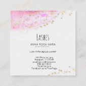 *~*のショッキングピンクの金ゴールドの抽象芸術のパステル調のグリッターの鞭 スクエア名刺 (裏面)