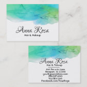 *~*のシンプルでモダンな水彩画の抽象芸術の水の青 名刺 (正面/裏面)