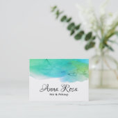 *~*のシンプルでモダンな水彩画の抽象芸術の水の青 名刺 (スタンド正面)