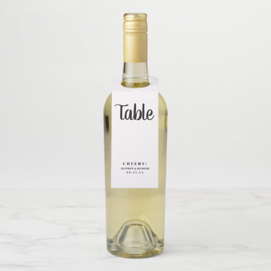 のシンプルカスタム結婚披露宴テーブル番号 ボトルネックタグ (ボトル)