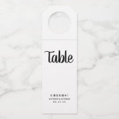 のシンプルカスタム結婚披露宴テーブル番号 ボトルネックタグ (正面)