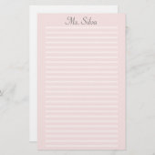 のシンプルピンストリパーソナライズされたープ文房具(聞き取り)_ 便箋 (正面/裏面)