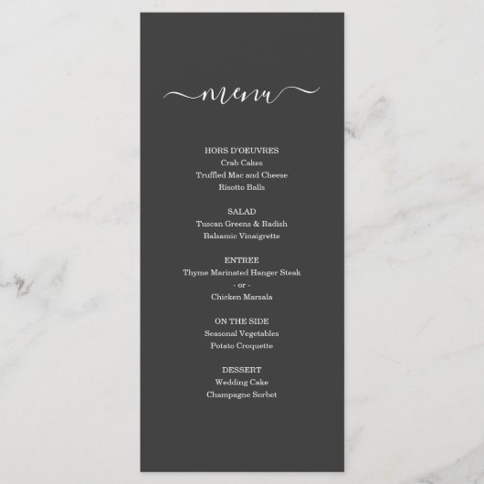 のシンプル他の結婚特別な機会のメニュー プログラム (正面)