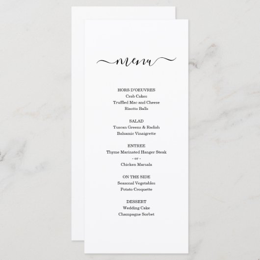 のシンプル他の結婚特別な機会のメニュー プログラム (正面/裏面)