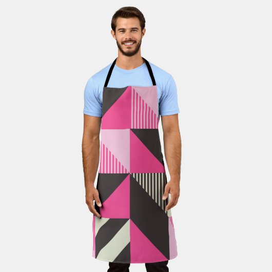 のシンプル幾何学的スカンジナビア美術 エプロン (着用した状態)