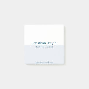 のシンプル白と青の会社のはがき ポストイット