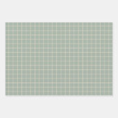 のシンプル緑のグリッド線グラフ・パターン ラッピングペーパーシート (正面3)