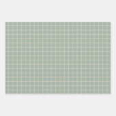 のシンプル緑のグリッド線グラフ・パターン ラッピングペーパーシート (正面)