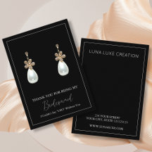 のシンプル花嫁ギフトイヤリング表示カード