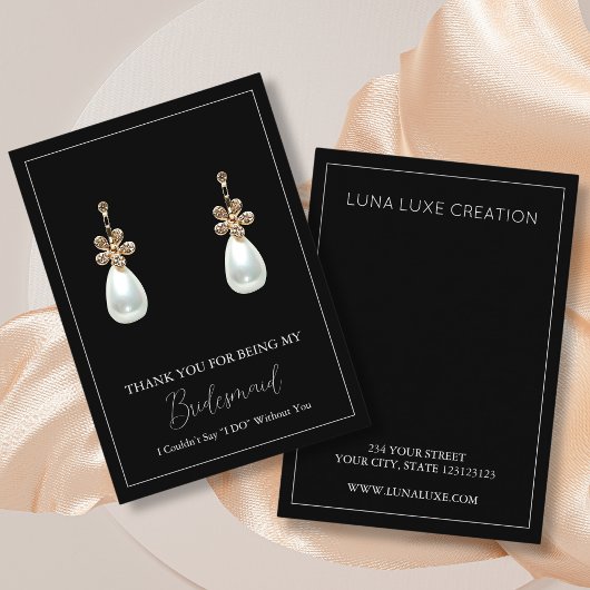 のシンプル花嫁ギフトイヤリング表示カード プレイスカード