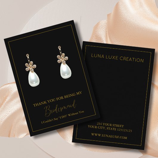 のシンプル花嫁ギフトイヤリング表示カード プレイスカード