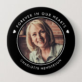 のシンプルForever In Ourver Emerのハート写真ボタン 缶バッジ (正面)